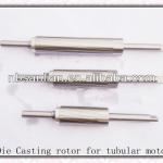 Casted aluminum rotor for tubular motor