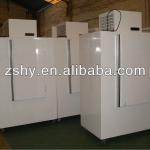 Single door refrigerated ice storage for outdoor use