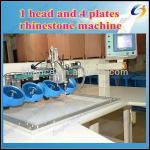 automatic ultrasonic rhinestone setting machine with one head and four plates