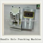 Plastic bag and non-woven bag handle hole puncher