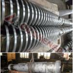 Conical screw and double hole barrel for pvc foam profile extruder machine(counter-rotation)