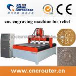 CNC engraving machine for relief (ball scsrew &amp;four speratate heads)