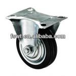 High Quality Industrial Black Rubber Fixed Casters-