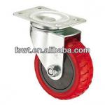 Medium Duty Red Polyurethane Rotating Casters-