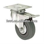High Quality Pairs Of Brake Flat Gray Plastic Swivel Caster Wheel-