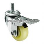 Nylon Medium Duty Screw Rod Caster Wheel With All Brake-