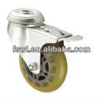 High Quality Top Polyurethane Round Hole Caster Wheel With Brake