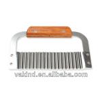 Hardwood Handle Crinkle Wax Vegetable Soap Cutter Wavy Slicer Stainless Steel