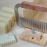 Hardwood Handle Crinkle Wax Vegetable Soap Cutter Wavy Slicer Stainless Steel