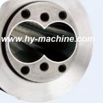 Bimetallic Conical twin screw and double hole barrel for recycled pvc profile extruder machine(counter-rotation)-