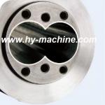 Bimetallic Conical twin screw and double hole barrel for recycled pvc profile extruder machine(counter-rotation)