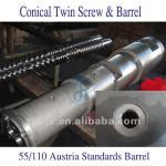 55/110 twin screw extruder conical screw barrel