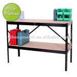 Premium 2 Shelf Work bench Steel Frame with E1 Wood Top 917x457x915 TI-152