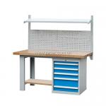 heavy duty workbench with back panel/steel workbench with drawers and pegboard
