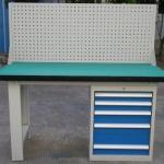 steel workbench with drawers and pegboard/modular workbench/work bench with back panel