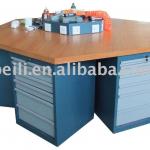 OEM industrial wood top steel hexangular workbench AX-3330