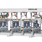 Six lines thru-feed boring machine