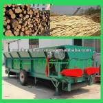 Single roller log debarker machine
