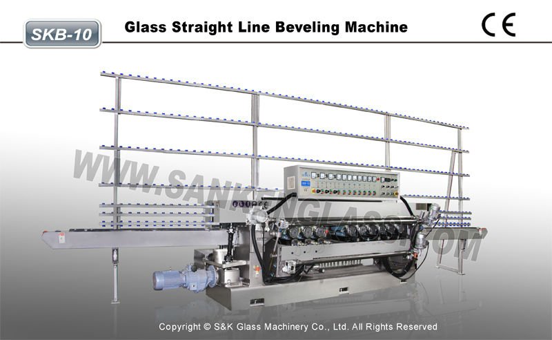 10 Motors Mirror Glass Chamfering Edging Machine