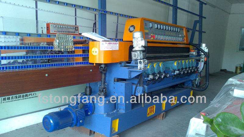 10 spindles Glass straight line Bevelling machine with PLC