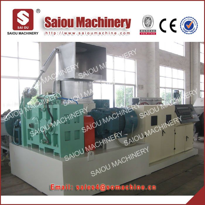 100-500kg per hour ONE/TWO stage PP bags PE film compactor watering recycled waste plastic granulator machine