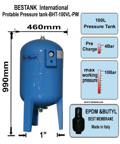 100-850lt Vertical With Leg / Potable Water Pressure Tank- 10bar - 16bar - 25bar