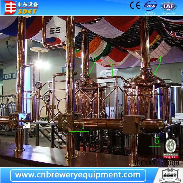 1000L per day capacity red copper micro brewery equipment