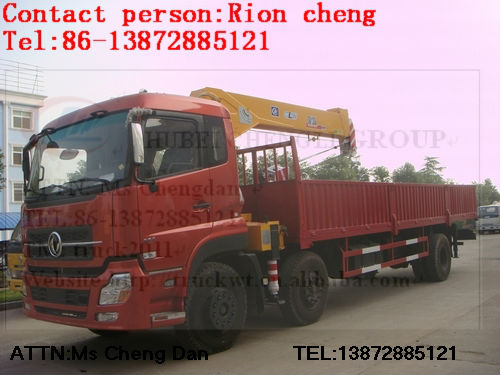 10T 6X2 dongfeng tianlong straight arm crane truck