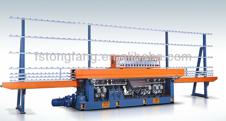 12 spindles Glass straight line edging machine with PLC