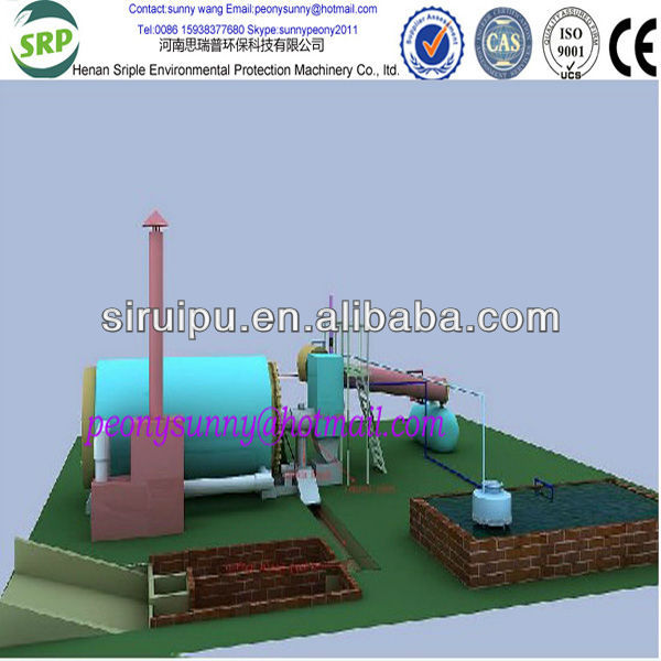 12TON pyrolysis plant for tires waste making furnace oil