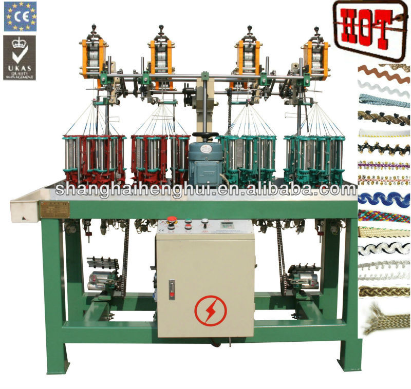 16 spindle high speed round elastic cord braiding machine