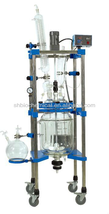 1L-100L Cylindrical double glass reactor
