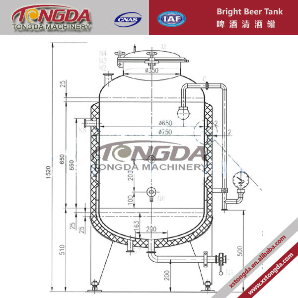 2 BBL Stainless Steel Bright Beer Tank