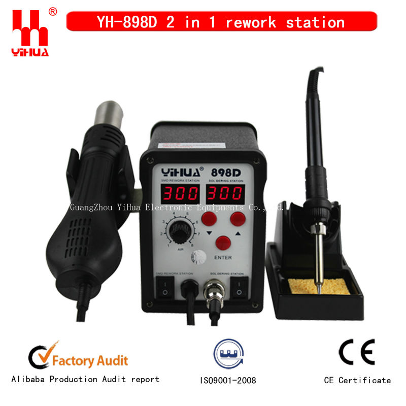 2 function in 1 YIHUA 898D SMD rework station