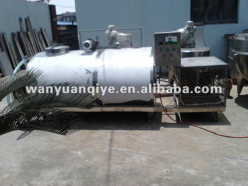 2000L horizontal milk cooling tank with refrigeration unit