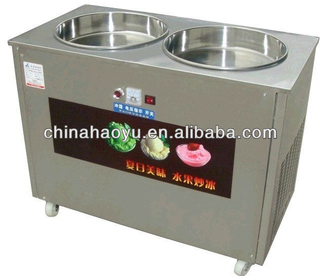 2013 New Design Double Pan Fry Ice Cream Machine