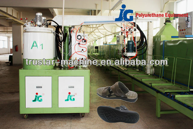 2013 new full automatic seven color pu shoe-making(sole) machine