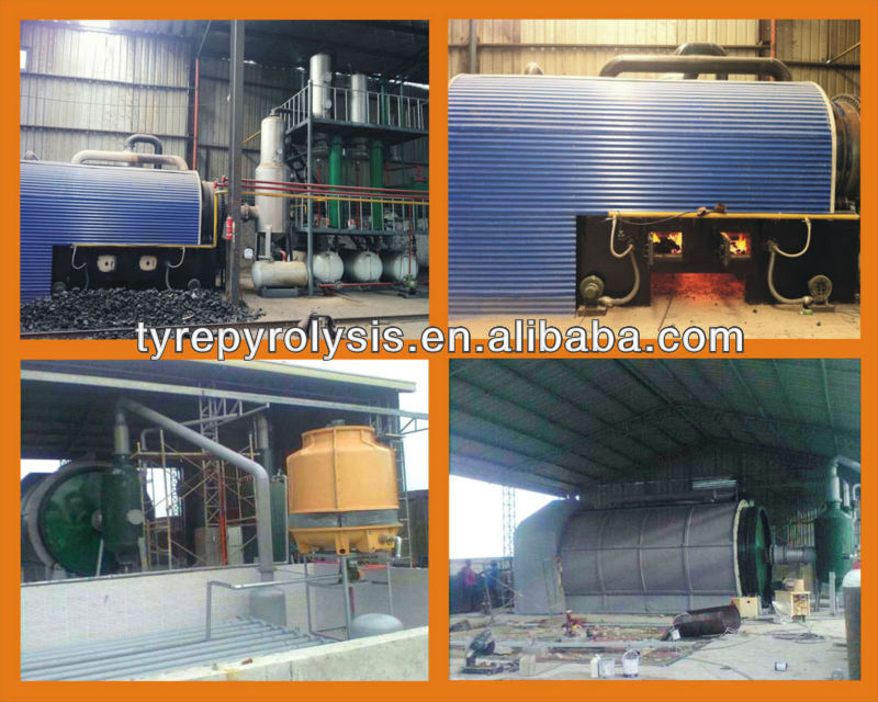 2013 updated design 6th generation waste tyres pyrolysis equipment with 2 years warranty and lifetime maintance