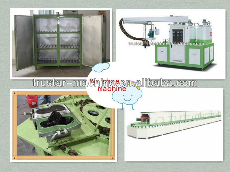 250L three tank fast make two color two density pu shoe making machine