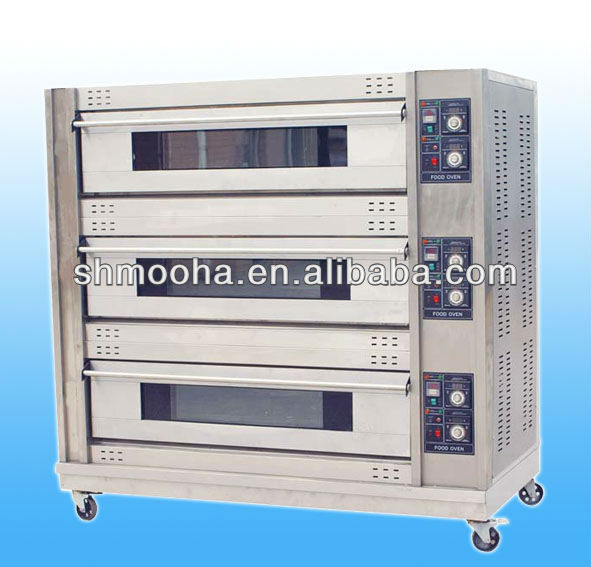 3 layer electric deck oven(3 deck 9 trays)/bakery deck oven/commercial bakery oven(CE,loowest price from factory)