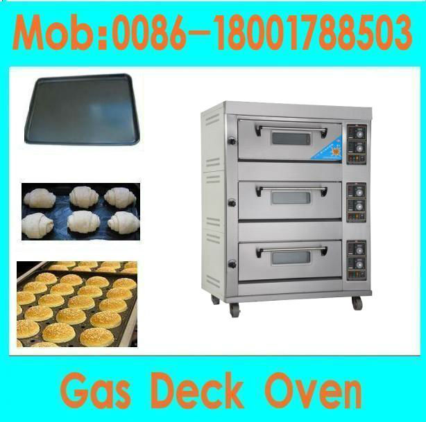 3 layer gas deck oven /bread machine(3 Decks 6 Trays,manufacturer low price)