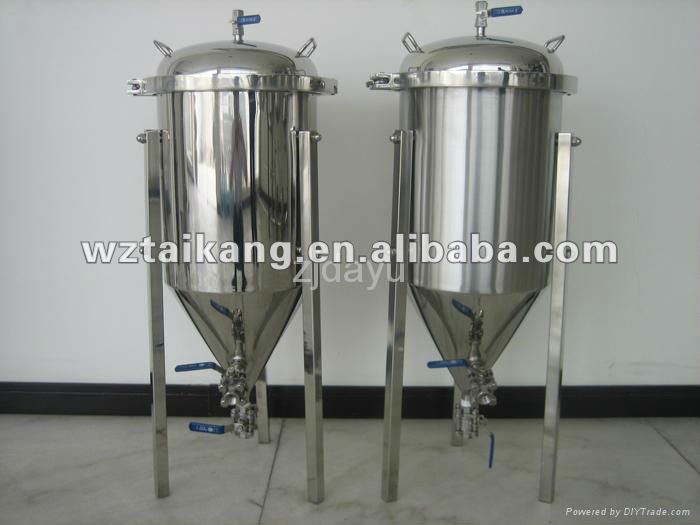 3000L small beer equipment Jacket Conical Fermenter Tank, Double Jacketed Beer Fermentation Tank