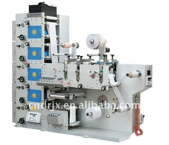 4+1 UV dryer Paper Adhesive Label Flexographic Printing Machine