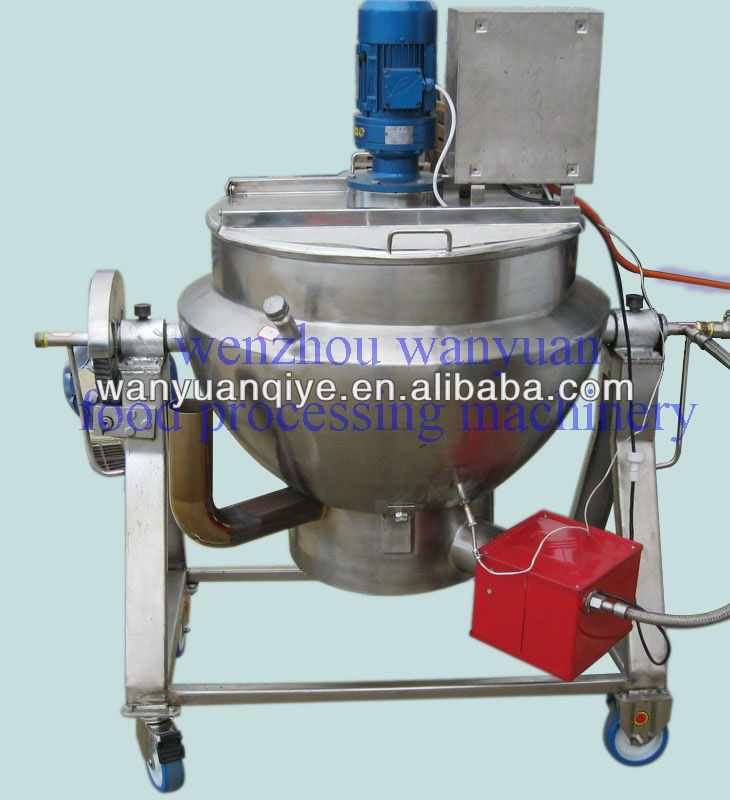400L jacketed cooking kettle with surface scraper mixer