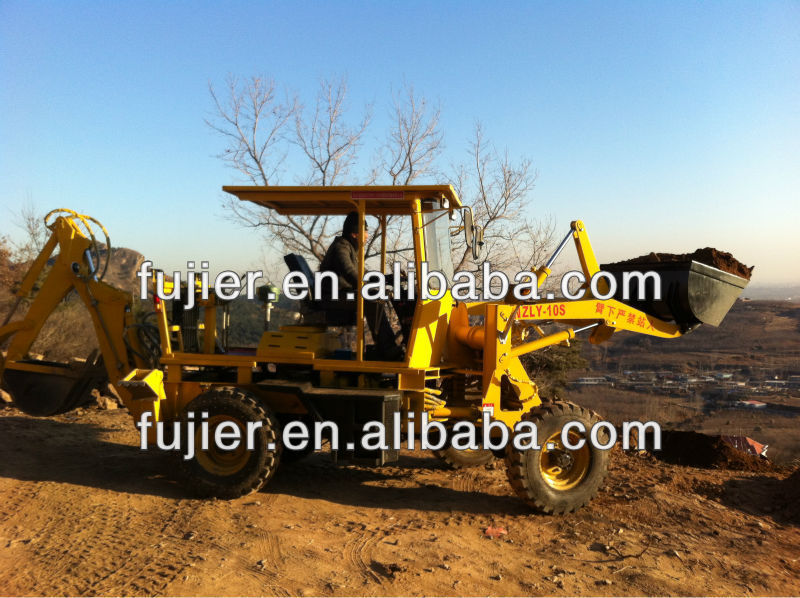 4wd 28hp tractor with front end loader and backhoe