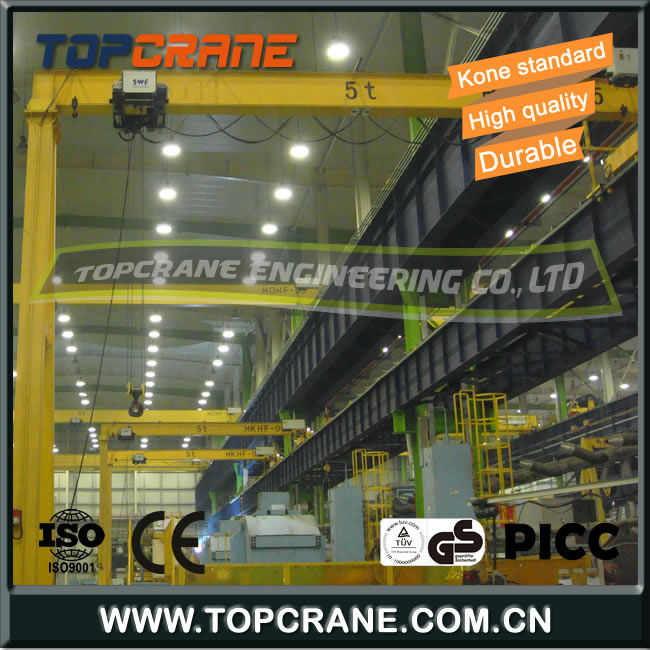 5 ton single girder half type gantry crane with electric hoist