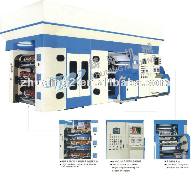 6 color High-tech automatic doctor blade flexographic printing machine for delicate printing