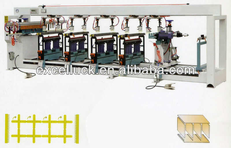 6 line multi spindle wood boring machine