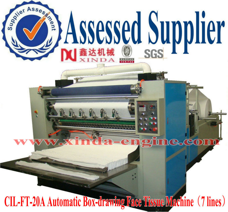 7 lanes box-drawing facial tissue paper folding machine