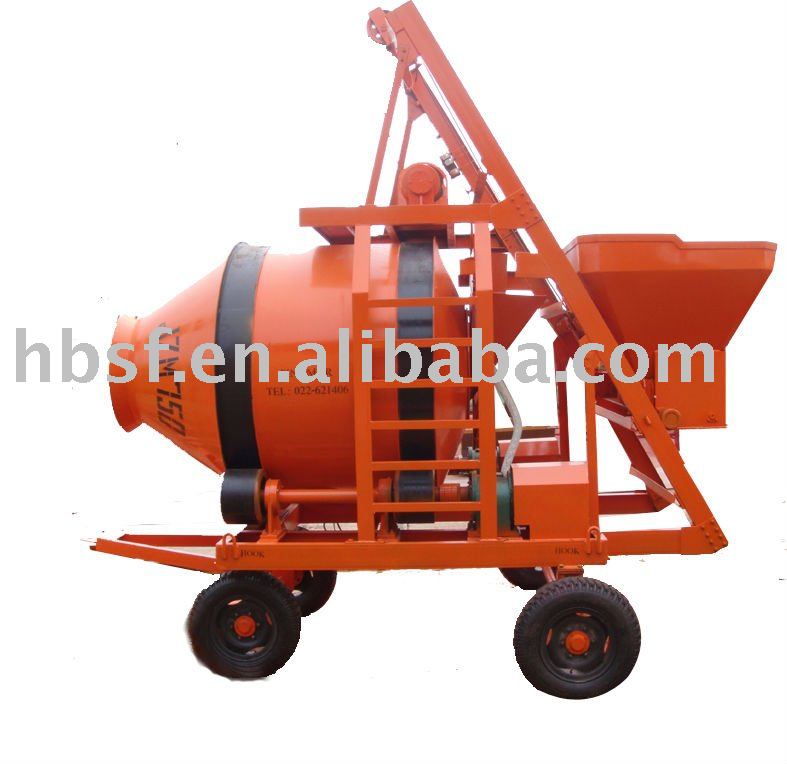 750L electric concrete mixer with wheels